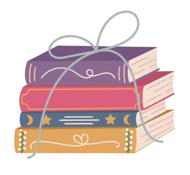 illustration pile de livre romance et fantasy